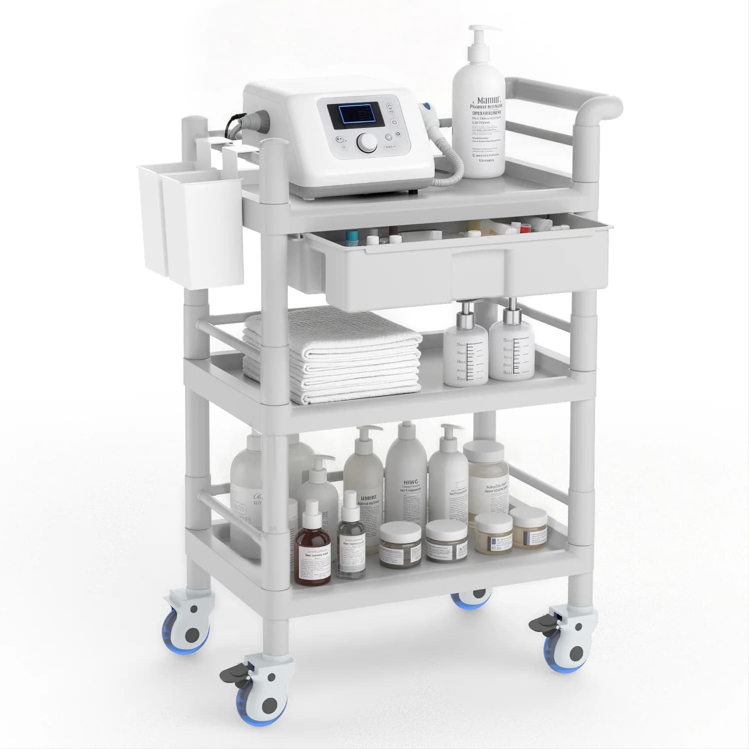 Carro médico multiusos con canasta