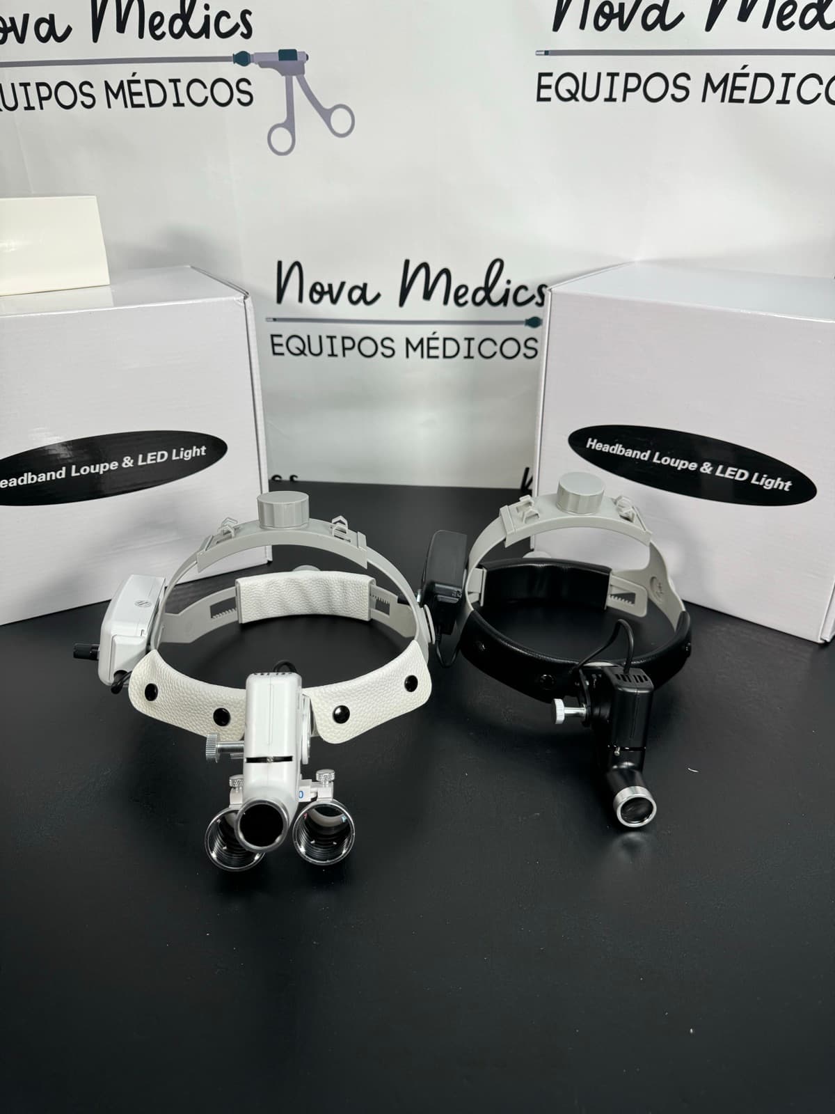 Fronto luz LED Nova Medics con cajas y lupa opcional